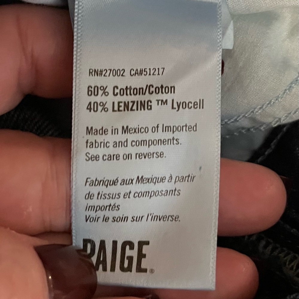 PAIGE Vintage Wide Leg Jeans Dark Wash Size 24 High Rise - Picture 9 of 11